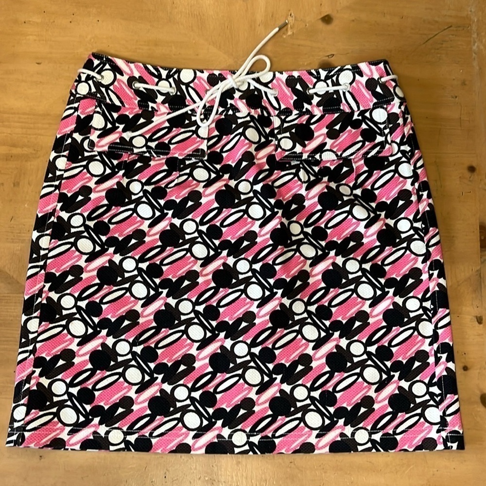 Etcetera A-Line, Twill, Pink, Black, White, Drawstring Mini Skirt (12S)
